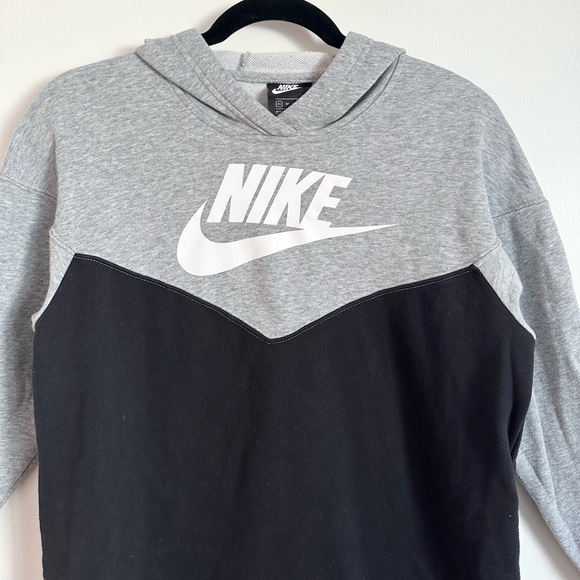 Nike Sportswear Heritage Black Gray Hoodie Dress - Picture 8 of 16